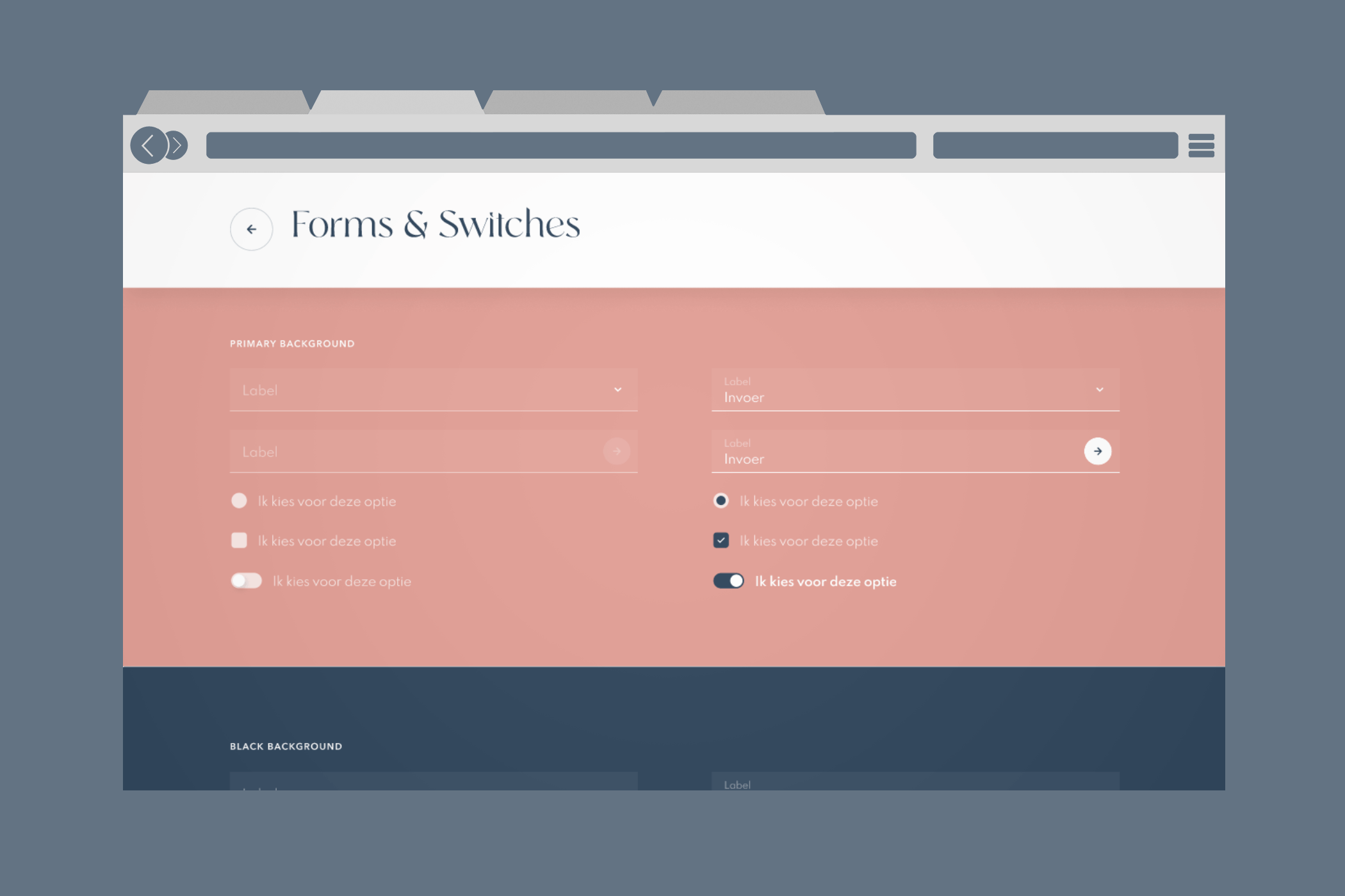 Design system formulieren en switches