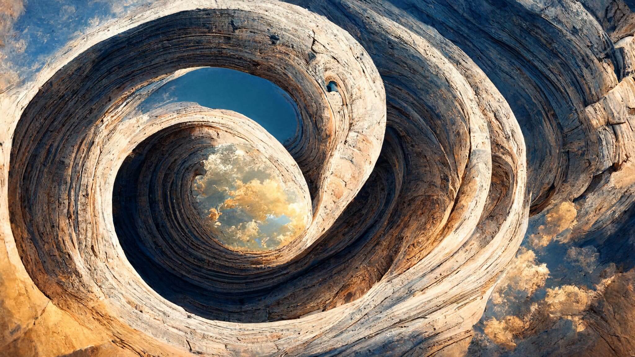 Midjourney fibonacci spiral sky AI image